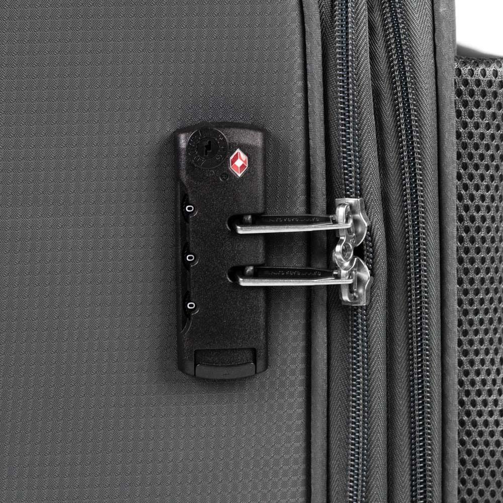 Mala Grande Poliéster 4 Rodas Suissewin Verbier Cinza - 6