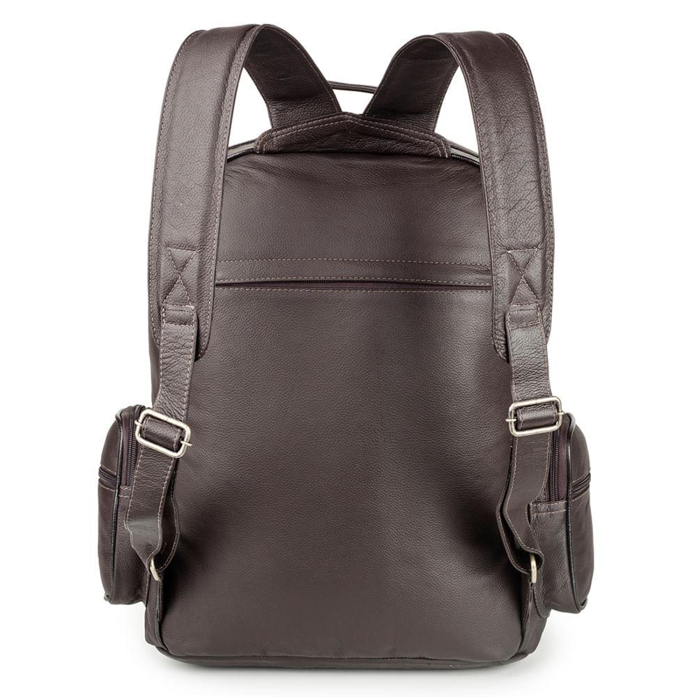 Mochila Masculina Executiva de Couro Notebook Marrom escuro - 2