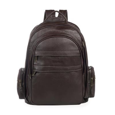 Mochila Masculina Executiva de Couro Notebook Marrom escuro