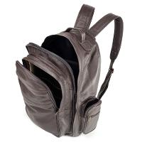 Mochila Masculina Executiva de Couro Notebook Marrom escuro - 1