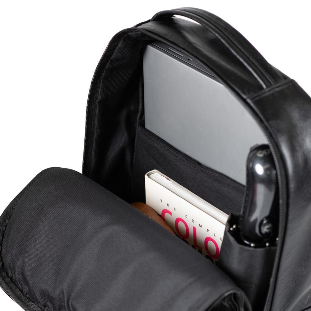 Mochila Masculina Executiva de Couro Joá Preto - 5