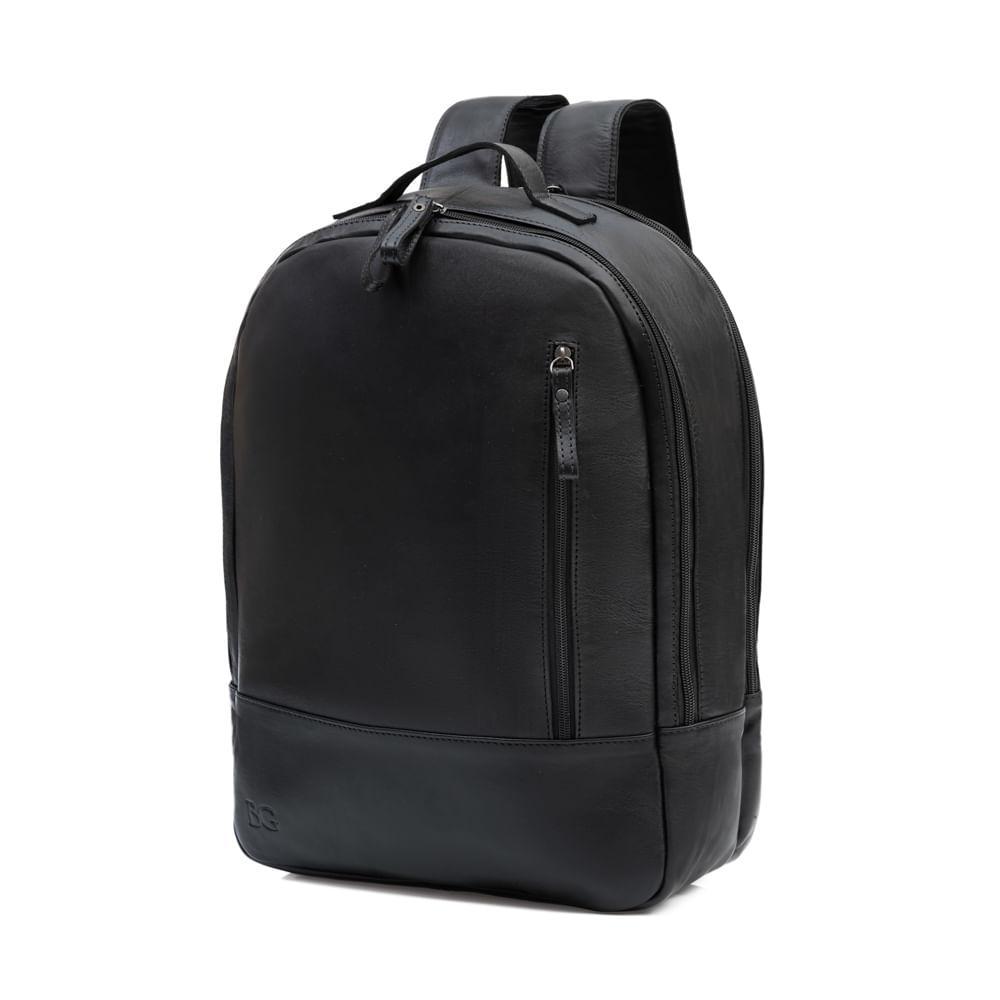 Mochila Masculina de Couro para Notebook Arpoador Preta - 2