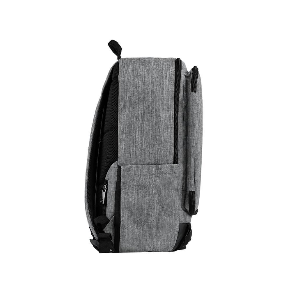 Mochila Masculina Executiva Para Notebook City Block Cinza - 4