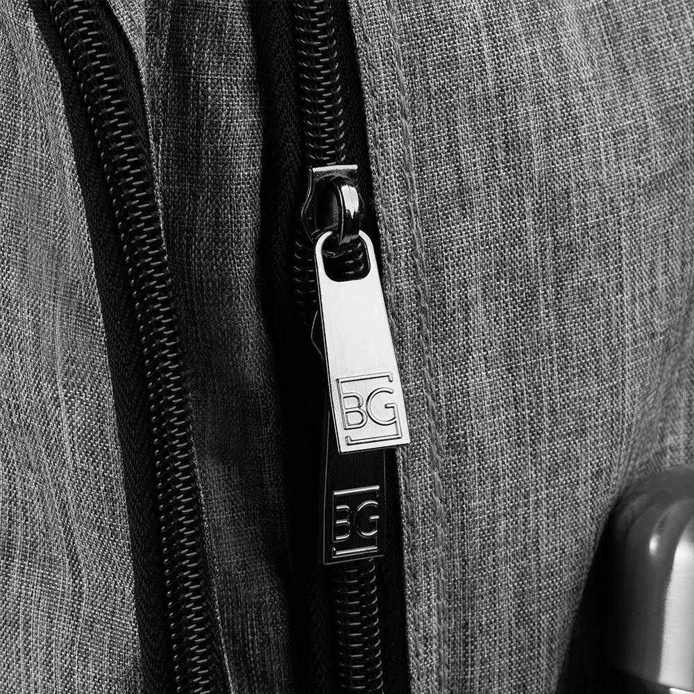 Mochila Masculina Executiva Para Notebook City Block Cinza - 7