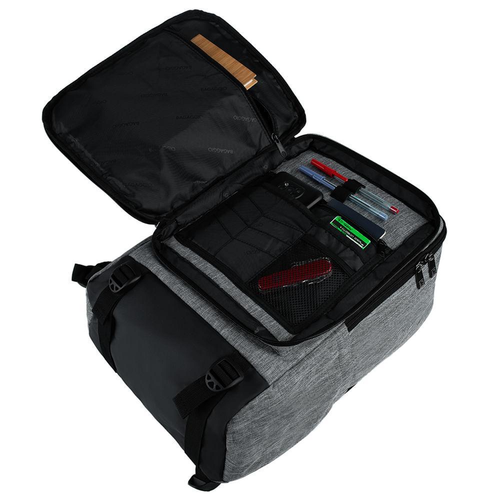 Mochila Masculina Executiva Para Notebook City Block Cinza - 9