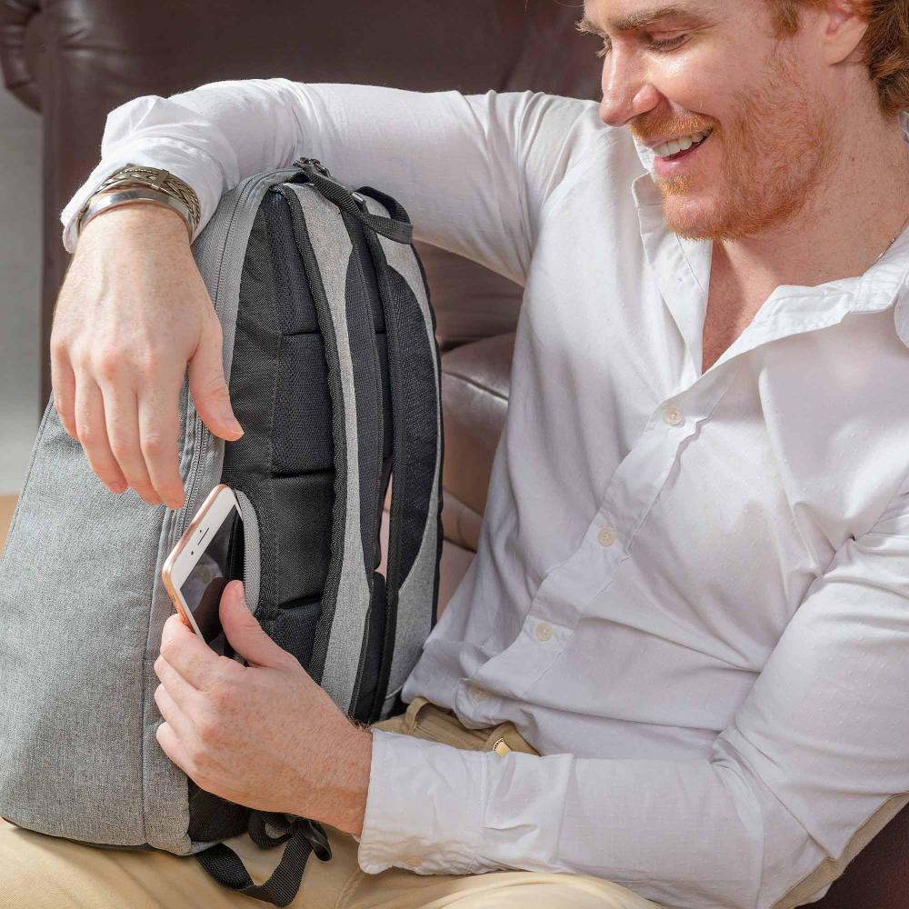 Mochila Masculina Executiva para Notebook Antifurto Cinza - 3