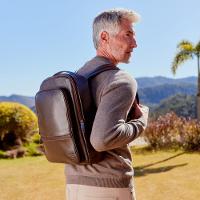 Mochila Masculina Executiva de Couro para Notebook Joá Café - 6