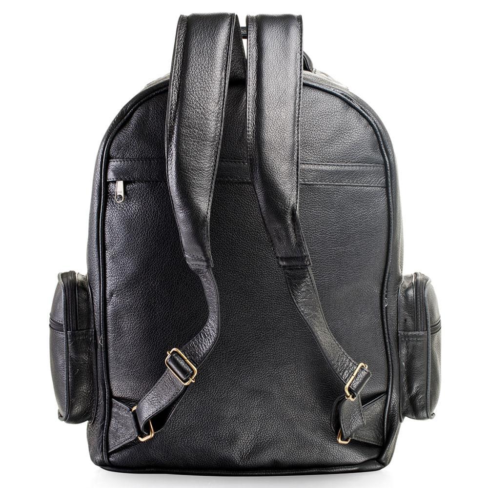 Mochila Masculina Executiva de Couro para Notebook Preta - 1