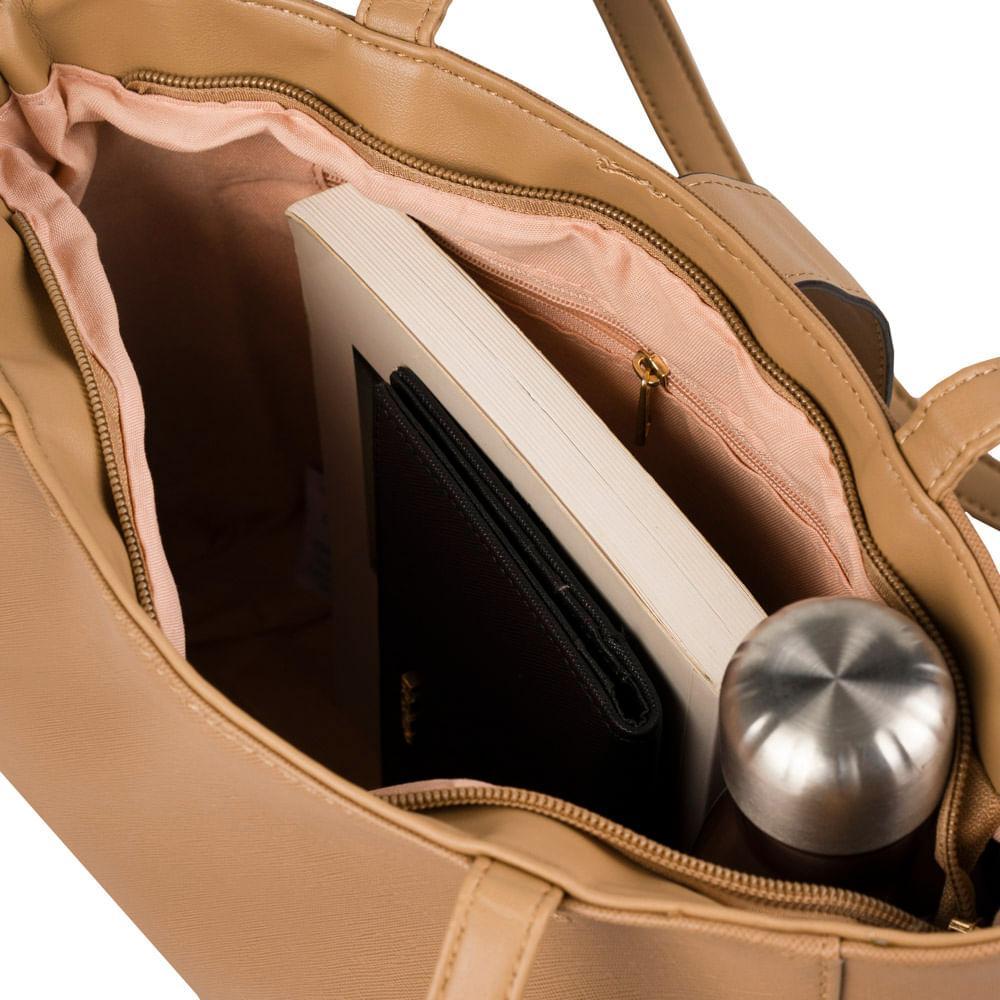 Bolsa Feminina Tote Grande Lina Bege - 8