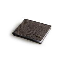 Carteira Masculina de Couro Lezard Café - 2