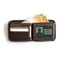Carteira Masculina de Couro com Zíper Newton Café - 5