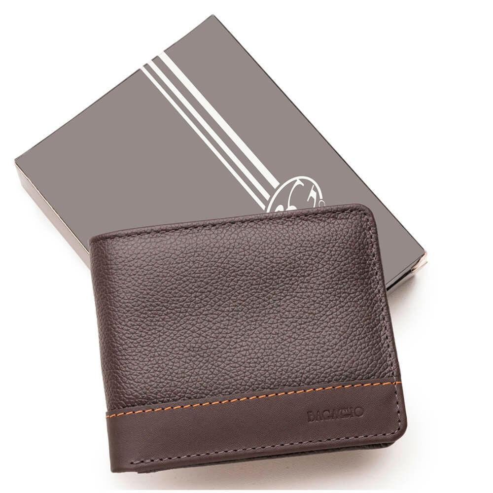 Carteira Masculina de Couro com Porta Cartão  Orange Café - 1