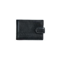 Carteira Masculina de Couro com Fecho em Botão Grécia Preta - 1