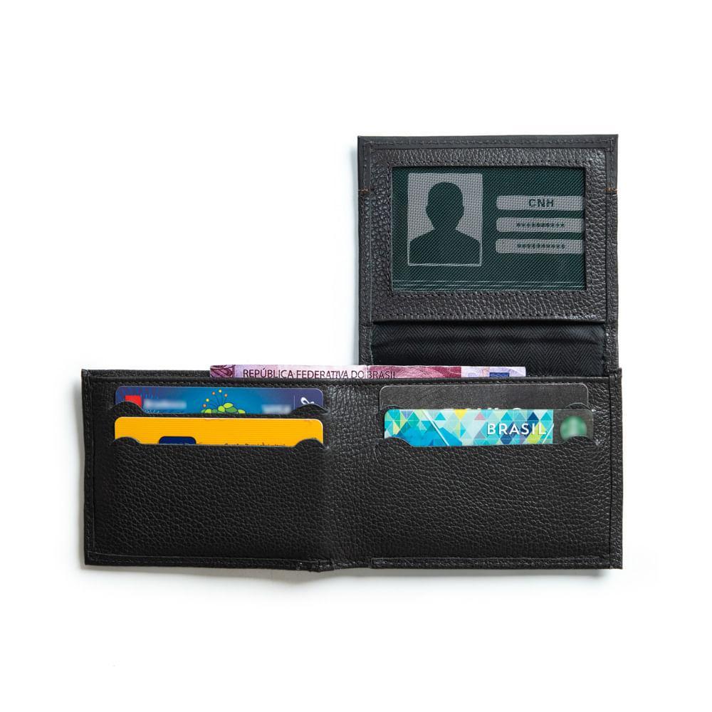 Carteira Masculina de Couro Aba e Porta Cartão Orange Café - 2