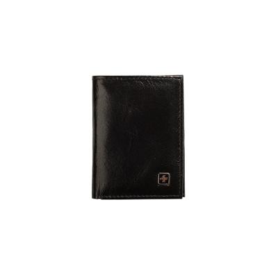Carteira Masculina de Couro Suissewin Pequena Preto