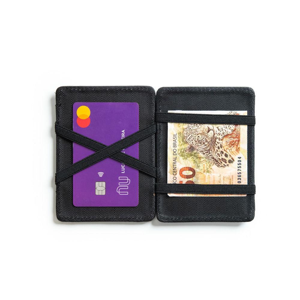Carteira Masculina Slim de Couro Mágica Orange Preto - 5