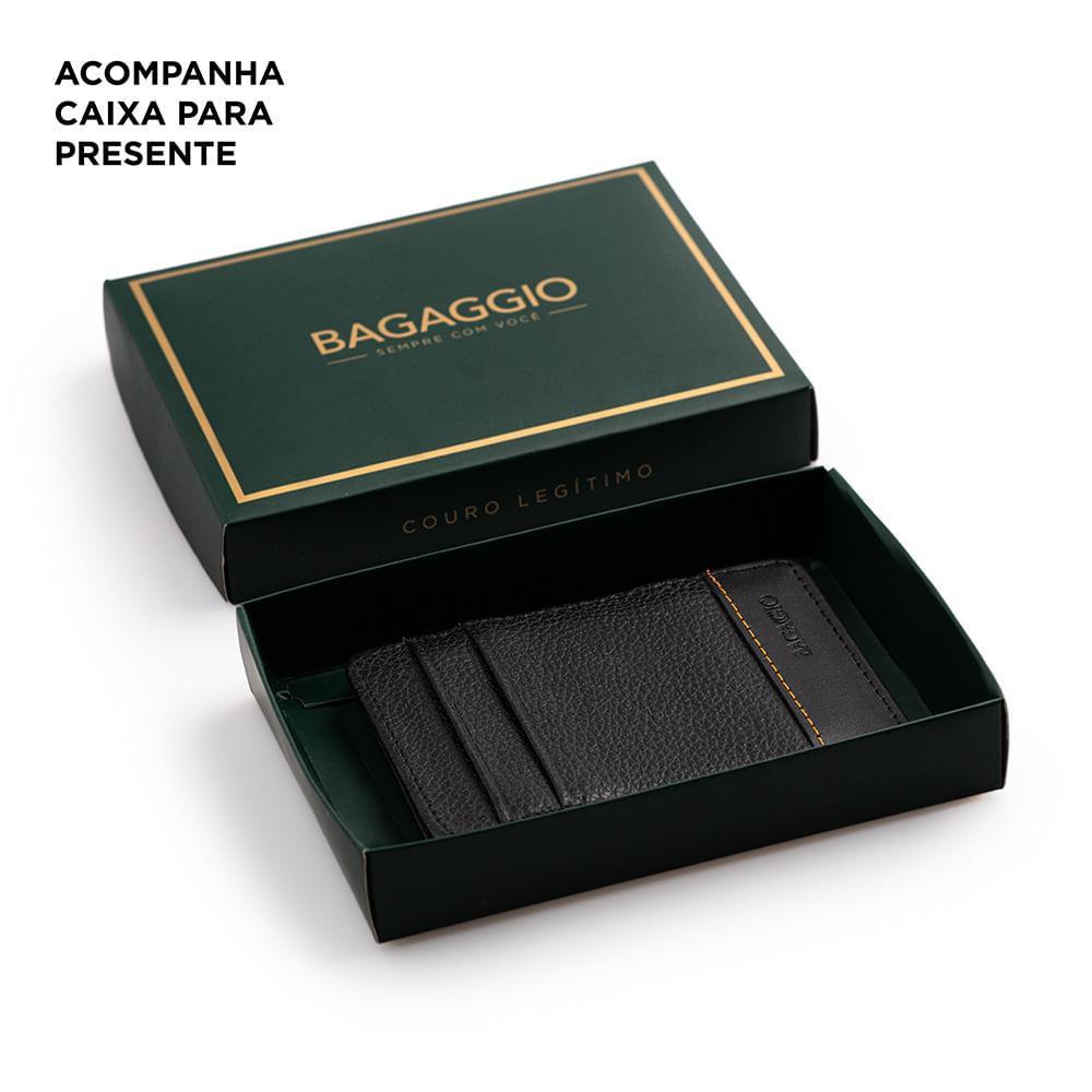 Carteira Masculina Slim de Couro Mágica Orange Preto - 7