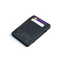Carteira Masculina Slim de Couro Mágica Orange Preto