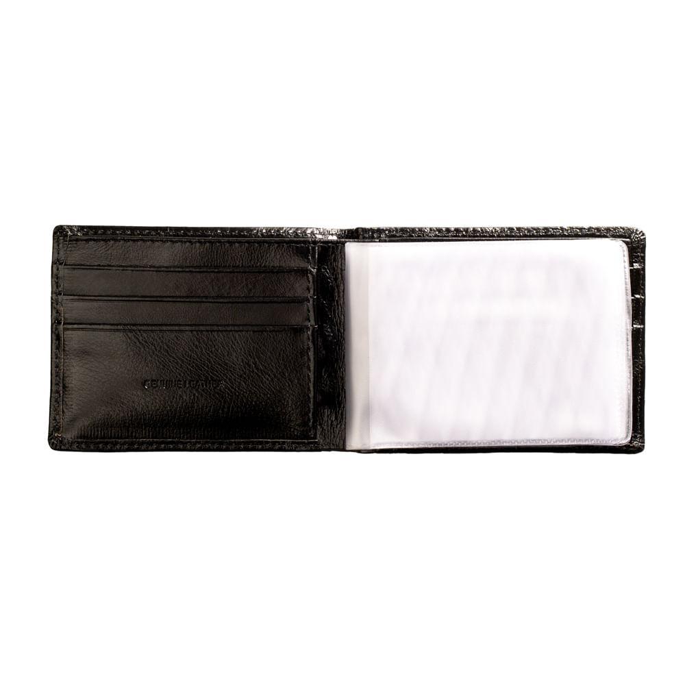 Carteira Masculina de Couro Porta Cartão Suissewin Preto - 2