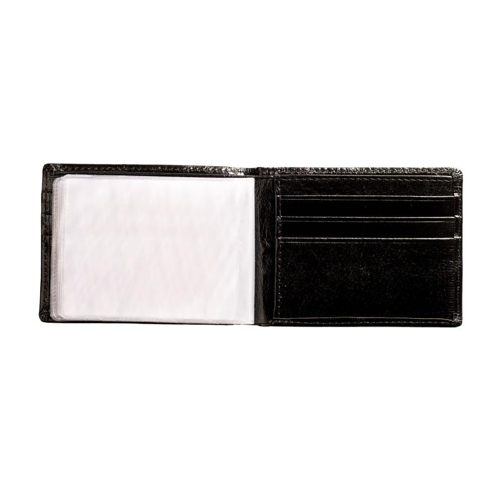 Carteira Masculina de Couro Porta Cartão Suissewin Preto - 3