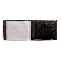 Carteira Masculina de Couro Lezard Preto - 3