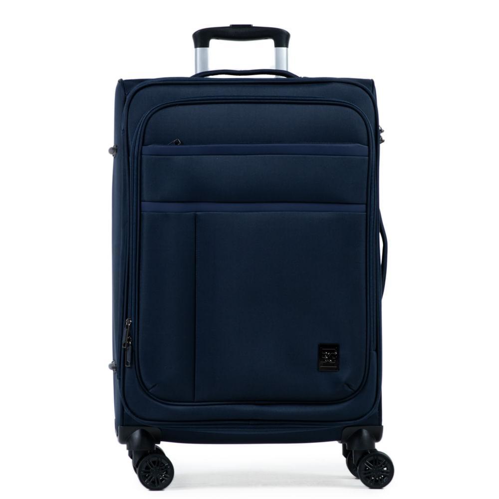 Mala Média Poliéster 4 Rodas Lyon Azul Escuro - 1