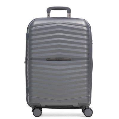 Mala Média de Polipropileno 4 Rodas Hong Kong Cinza
