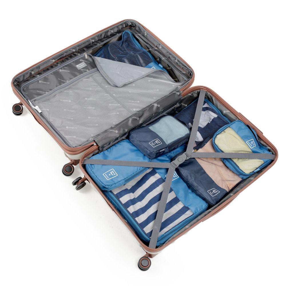 Mala Grande Polipropileno 4 Rodas Suissewin Genebra Branca - 5