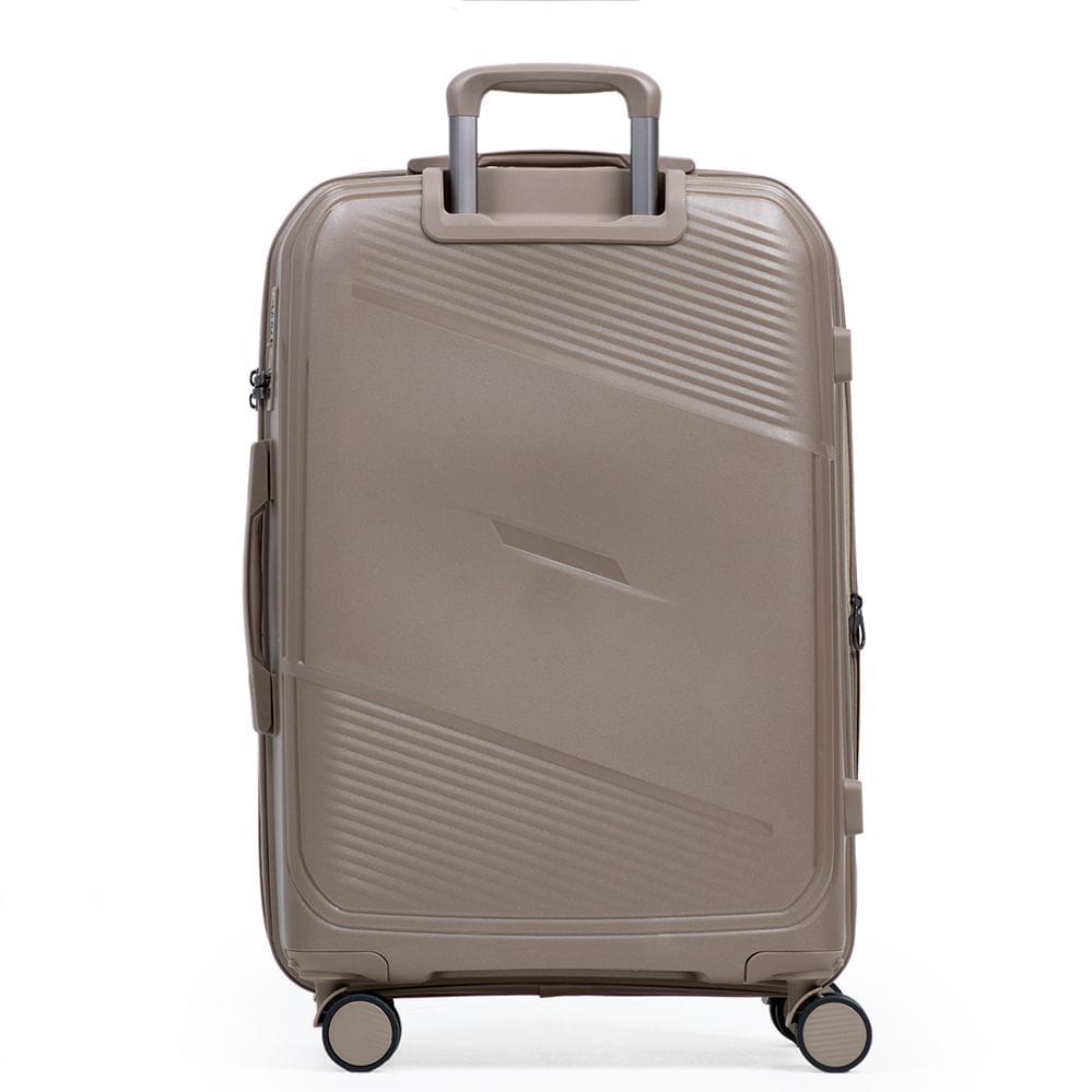 Mala Média de Polipropileno 4 Rodas Seul Bege - 4