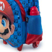 Mochila Escolar Masculina de Rodinhas Mario Premium Azul - 5