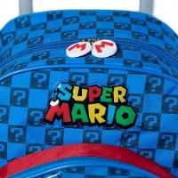 Mochila Escolar Masculina de Rodinhas Mario Premium Azul - 6