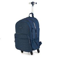 Mochila Escolar Juvenil Feminina com 4 Rodinhas Crinkle Glitter Azul Escuro - 2