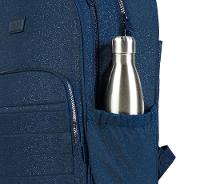 Mochila Escolar Juvenil Feminina com 4 Rodinhas Crinkle Glitter Azul Escuro - 5