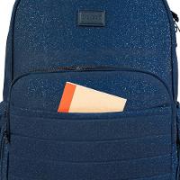 Mochila Escolar Juvenil Feminina com 4 Rodinhas Crinkle Glitter Azul Escuro - 6