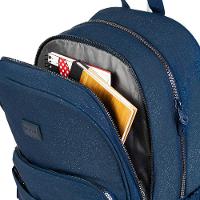 Mochila Escolar Juvenil Feminina com 4 Rodinhas Crinkle Glitter Azul Escuro - 8