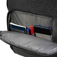 Mochila Escolar Juvenil com 4 Rodinhas Crinkle Glitter Preta - 2