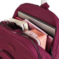 Mochila Escolar Juvenil com 4 Rodinhas Crinkle Glitter Vinho - 6