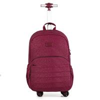 Mochila Escolar Juvenil com 4 Rodinhas Crinkle Glitter Vinho - 7