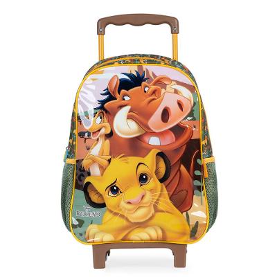 Mochila Escolar com Rodinhas Masculina Rei Leão Verde
