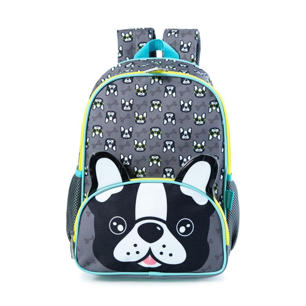 Mochila Infantil Pets Pug Cinza - 1