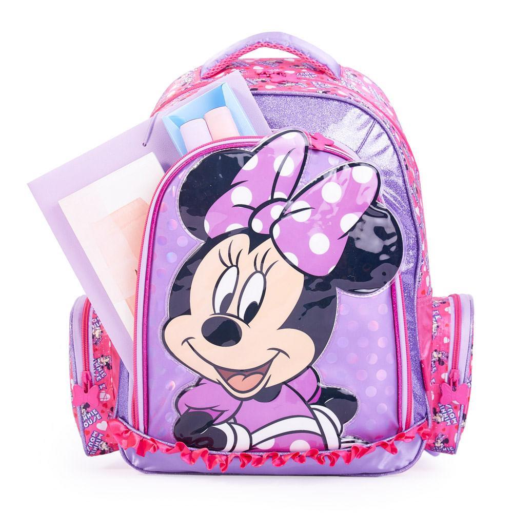 Mochila Escolar Feminina Disney Minnie II Rosa - 4