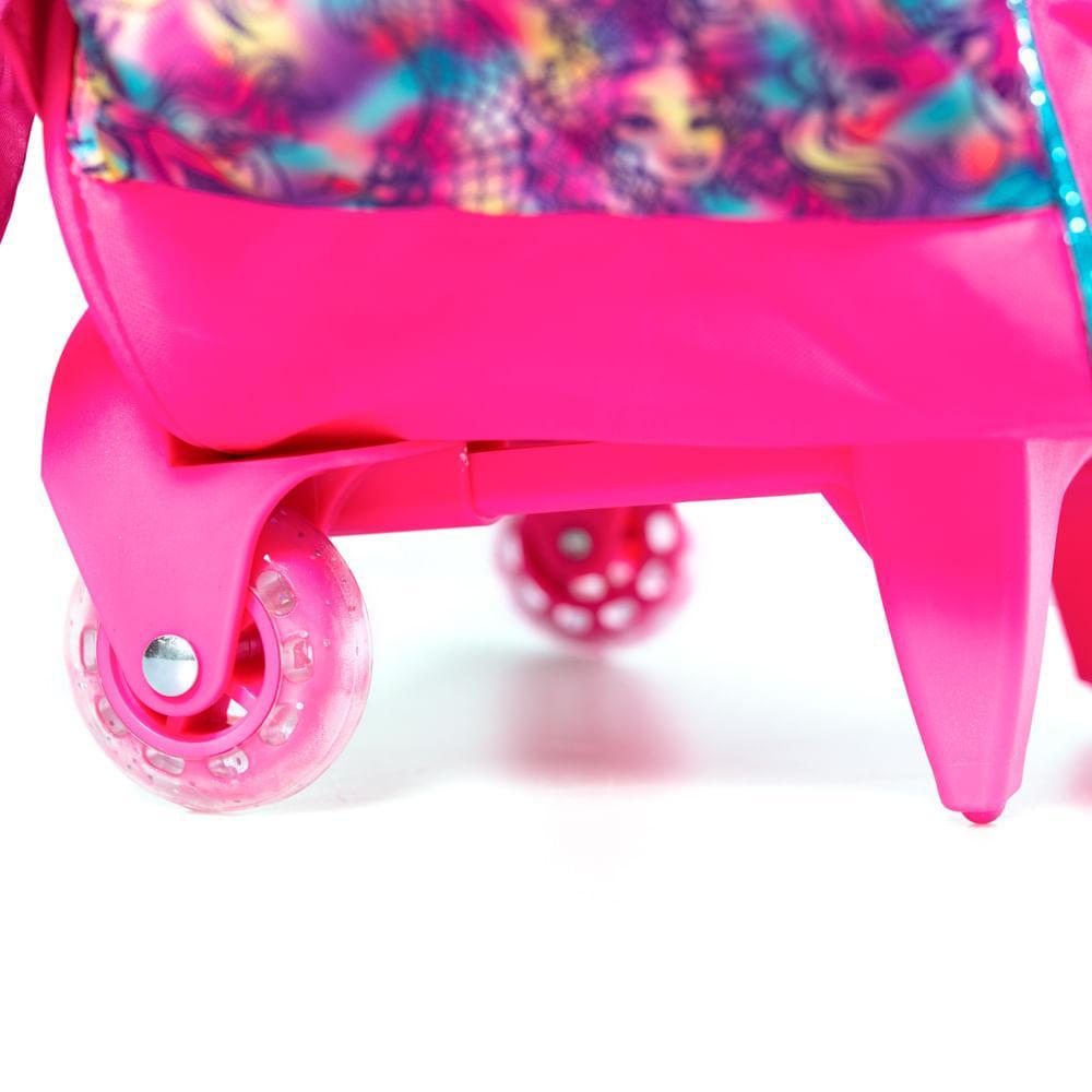 Mochila Escolar Feminina de Rodinhas Barbie Premium - 5