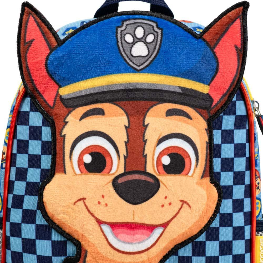 Mochila Escolar Masculina Infantil Patrulha Canina Chase Azul - 6
