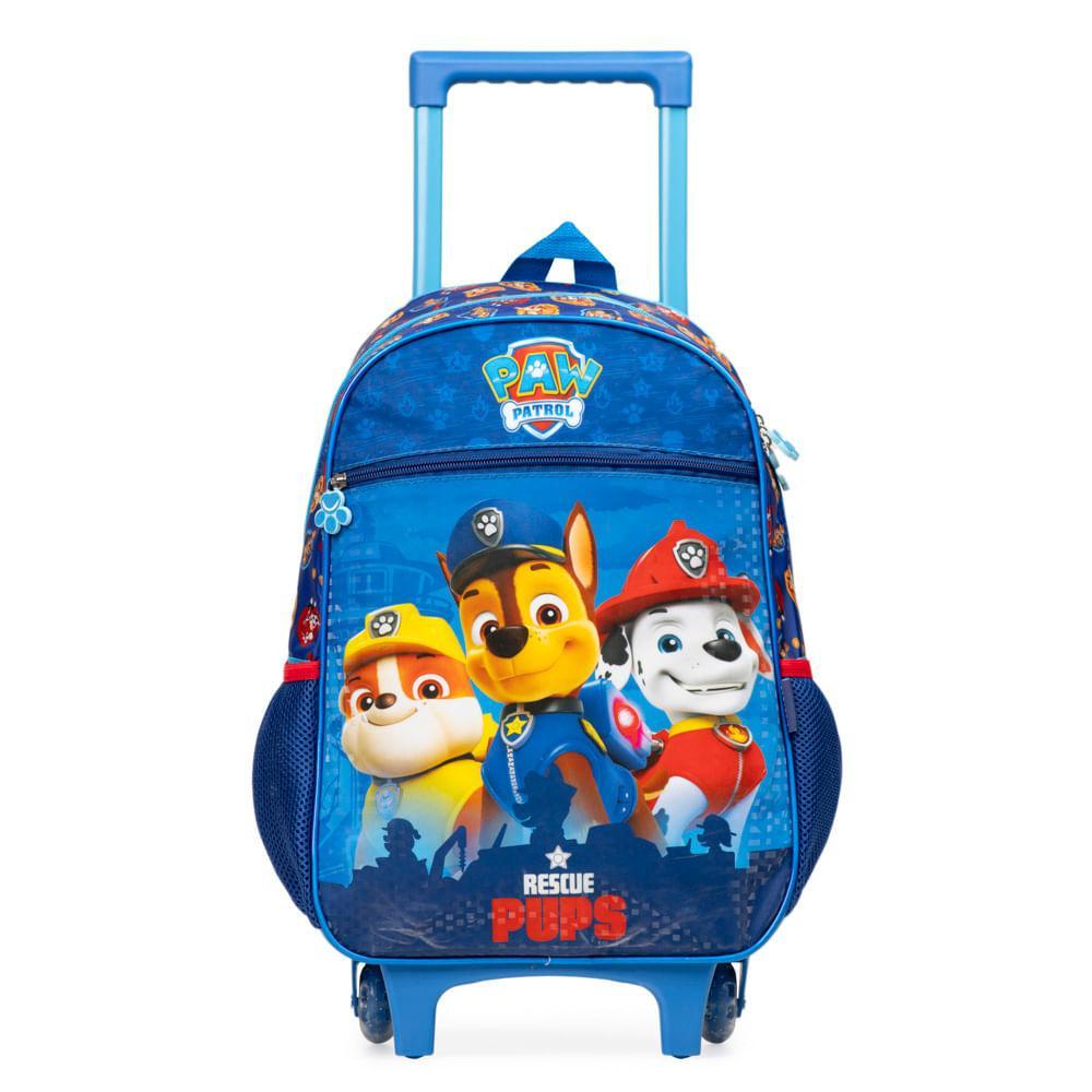 Mochila de Rodinha Infantil Masculina Patrulha Canina Chase e Equipe Azul - 1