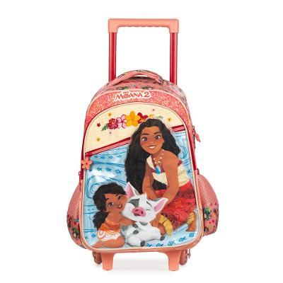 Mochila de Rodinha Infantil Feminina Moana Disney Rosa 0226072560001