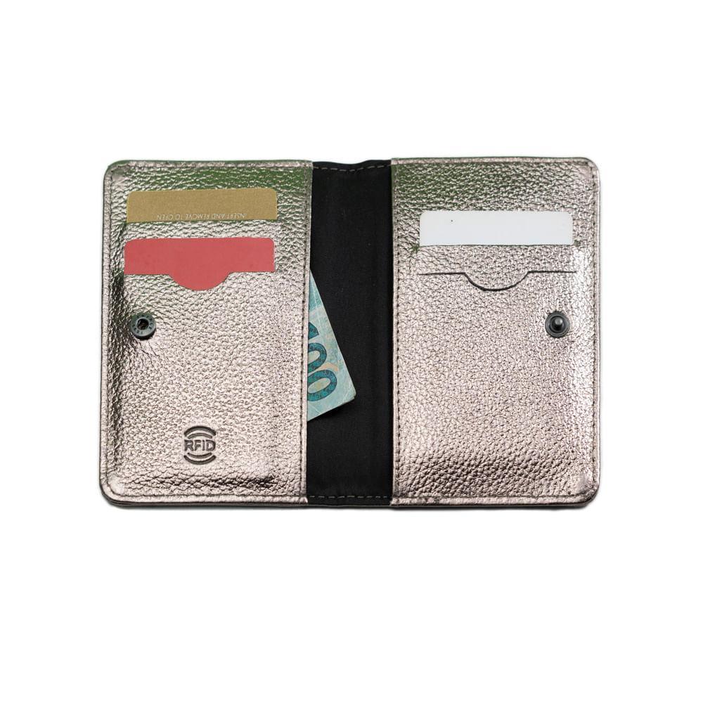 Carteira Feminina  de Couro RFID Slim Basic Onix - 4