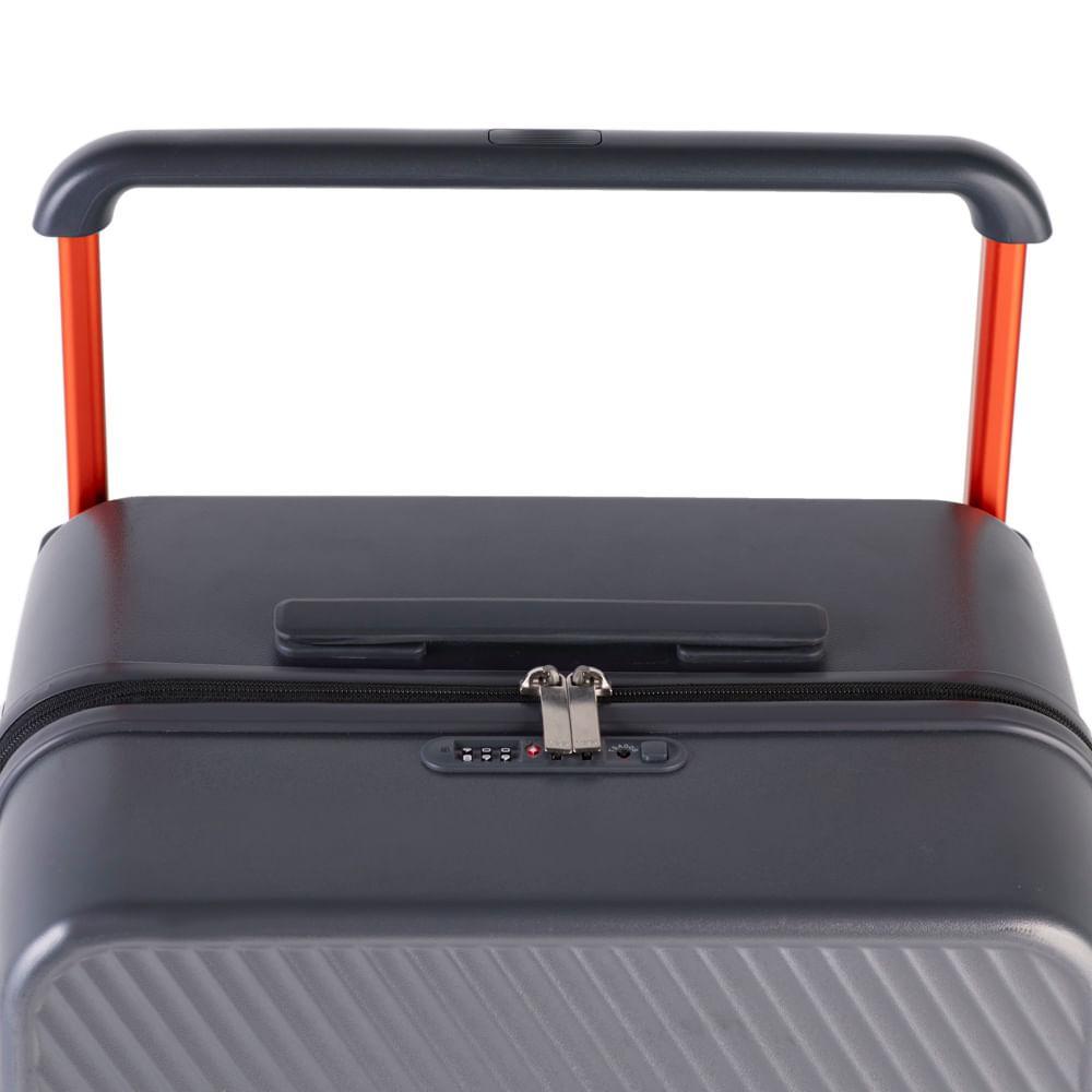 Mala de Viagem Grande 32 Kg Policarbonato 4 Rodas Bahamas Trunk Cinza Escuro - 7