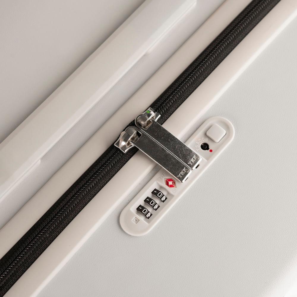 Mala de Viagem Grande Policarbonato 4 Rodas Bahamas Trunk Branca - 4