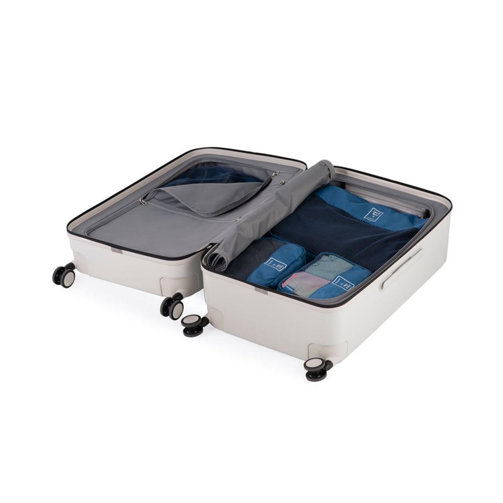 Mala de Viagem Grande Policarbonato 4 Rodas Bahamas Trunk Branca - 9