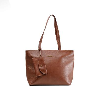 Bolsa de Ombro Feminina de Grande Tote Couro Basic Marrom
